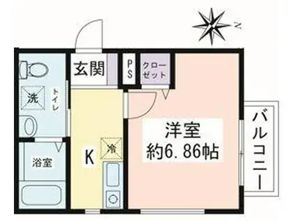 BLEU FONCE (1K/2階)の間取り写真