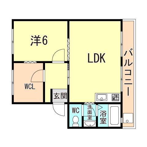 名谷2団地13号棟(3DK/1階)の間取り写真