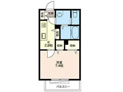 SHAMAISON グランドオペラ(1K/1階)の間取り写真