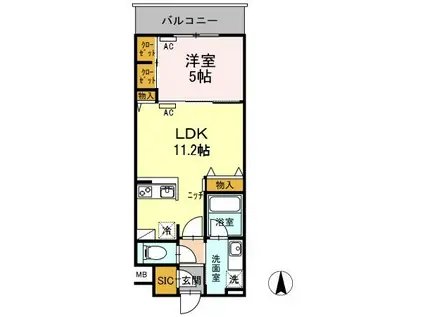 ダイワシティー大須(1LDK/8階)の間取り写真