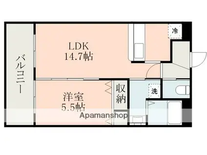 アルテミス帯山(1LDK/1階)の間取り写真