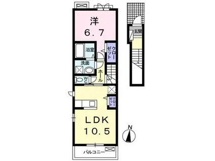 フィオーレ新横浜(1LDK/2階)の間取り写真