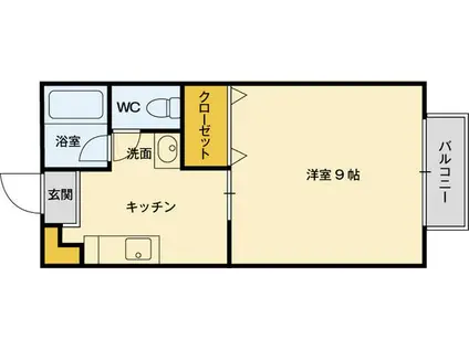 KUBOTAハイツ(1K/2階)の間取り写真