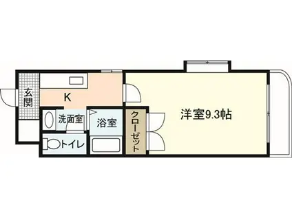 メゾン高取(1K/3階)の間取り写真