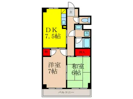 NLバルビゾンスカイ(2DK/2階)の間取り写真