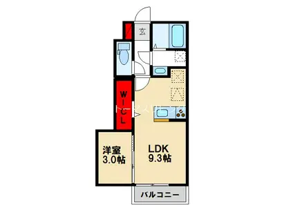 D-ROOM CELINE(1LDK/1階)の間取り写真