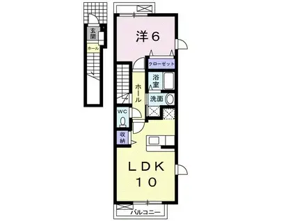 アル・カン・シェル A(1LDK/2階)の間取り写真