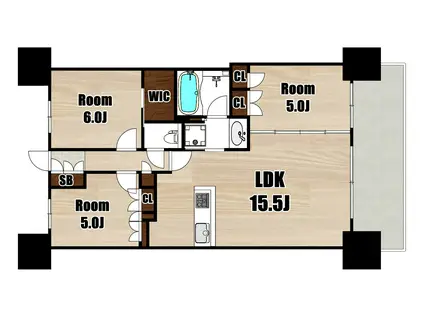 クラッシィハウス尼崎 GRAND PLACE(3LDK/10階)の間取り写真