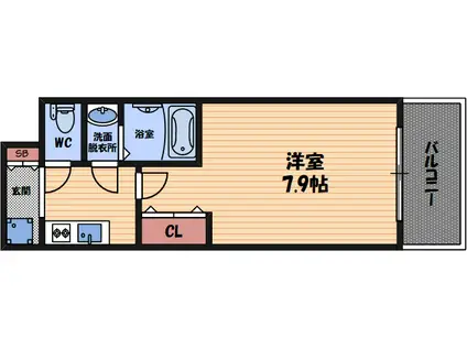 フレシール昭和通(1K/4階)の間取り写真