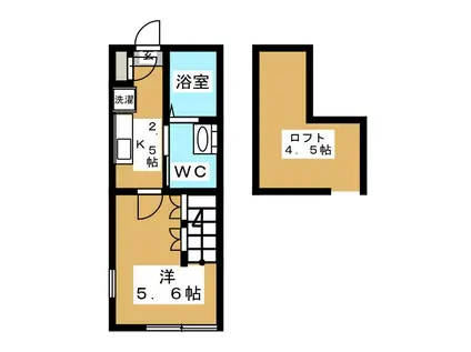 横浜ノヴァンブル(1K/2階)の間取り写真