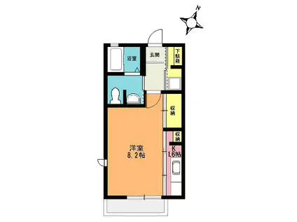 フォレスタ・デュエ(1K/1階)の間取り写真