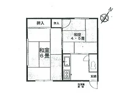 コーポ小野寺(2K/2階)の間取り写真