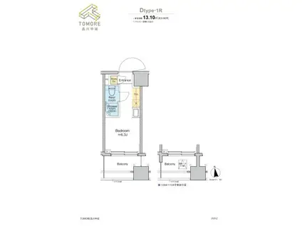 TOMORE品川中延(ワンルーム/4階)の間取り写真
