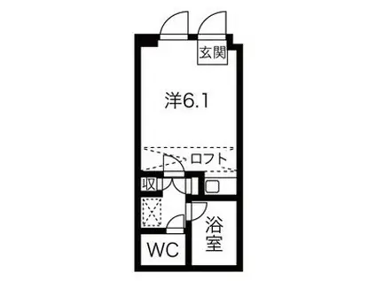 アップル春日井(ワンルーム/1階)の間取り写真