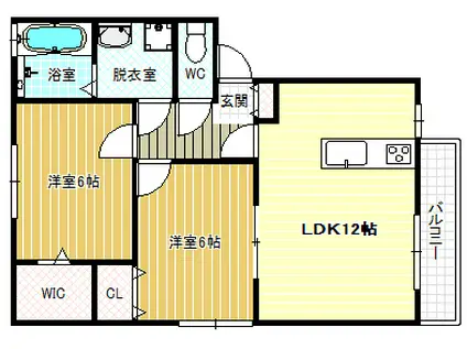 リッツハウス II番館(2LDK/2階)の間取り写真