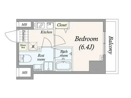 VALORE NISHISUGAMO(1K/2階)の間取り写真