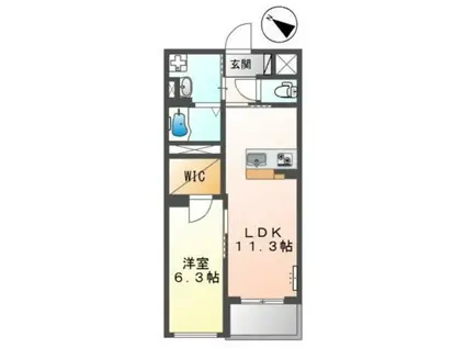 蕨市錦町工事(1LDK/2階)の間取り写真