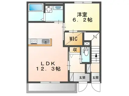 アレグラールN II(1LDK/1階)の間取り写真