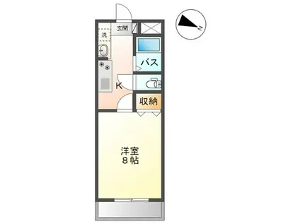 グローリアスM・A・K(1K/3階)の間取り写真