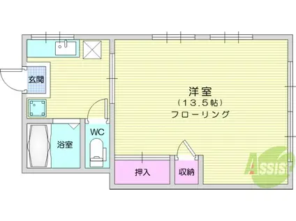 コーポ恵和(1K/2階)の間取り写真