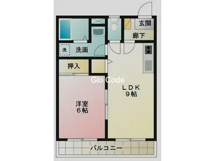 NSハイツB(1LDK/2階)の間取り写真