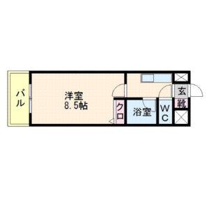 フルール井上(1K/8階)の間取り写真