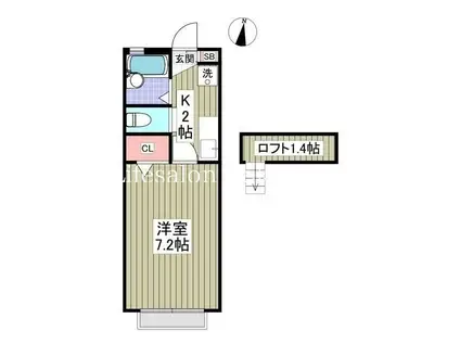 サニーヴェール横浜(1K/1階)の間取り写真