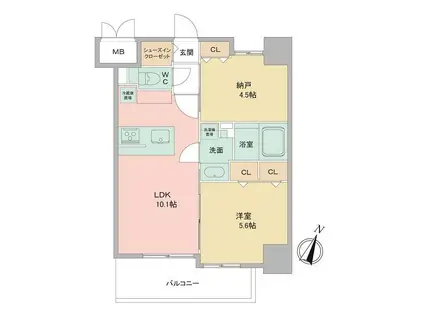 LOUIS RESIDENCE弁天町(1SLDK/6階)の間取り写真