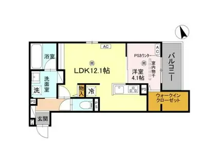 トリシア千躰(1LDK/3階)の間取り写真