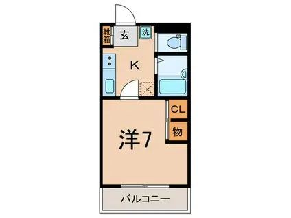 リュミエール(1K/2階)の間取り写真