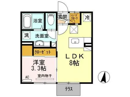 エクセル宮前(1LDK/1階)の間取り写真