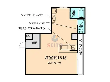 アサヒマンション(ワンルーム/4階)の間取り写真
