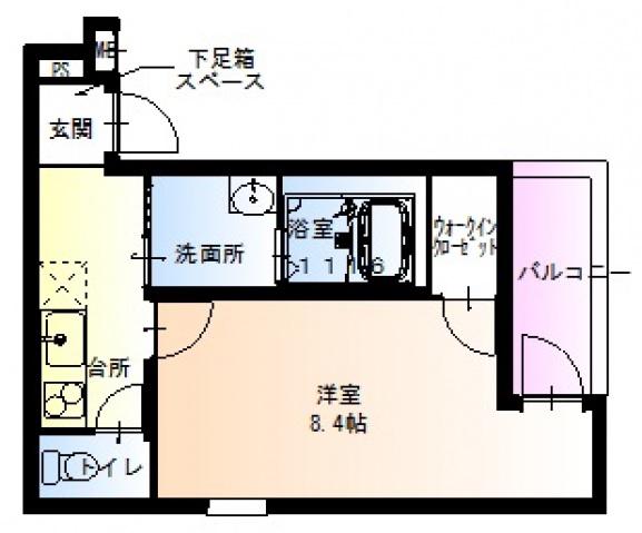 フジパレス放出VI番館(1K/1階)の間取り写真