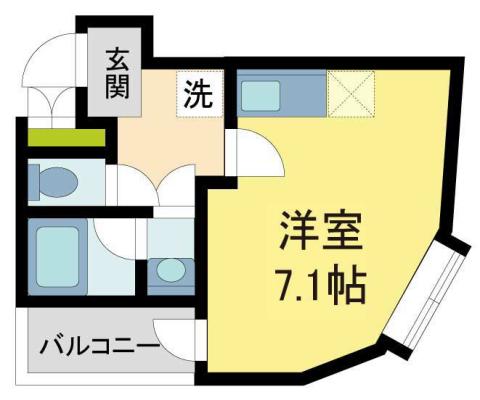 ノヴェル西宮(ワンルーム/3階)の間取り写真