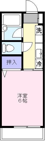メゾン・ファミールII(1K/2階)の間取り写真