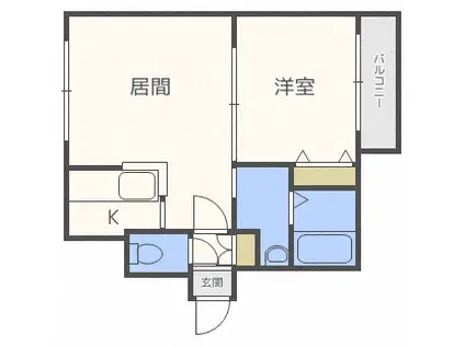 EXCELLENT壱番館(1LDK/2階)の間取り写真