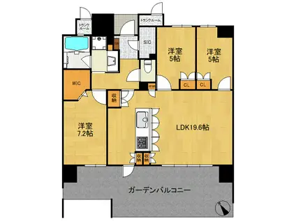 フォレストプレイス香椎照葉ザ・テラス02(3LDK/11階)の間取り写真