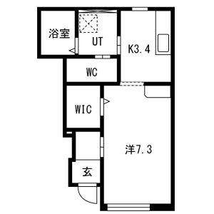 シエール(ワンルーム/1階)の間取り写真