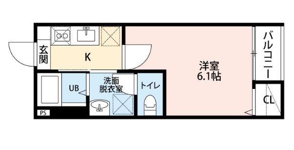 グランイーズ長町(1K/2階)の間取り写真