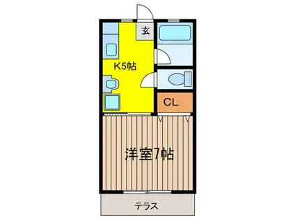 サンテラス壱番館(1K/1階)の間取り写真