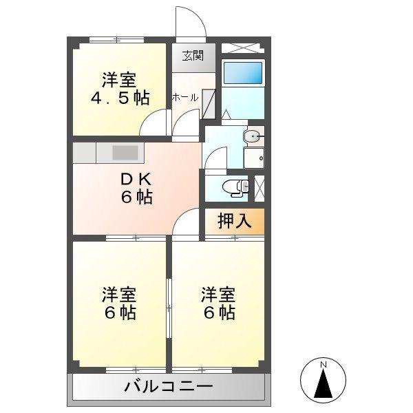IVY HONGO(3DK/1階)の間取り写真