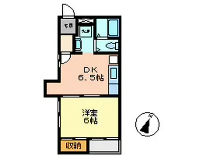 山王レジデンス(1DK/3階)の間取り写真