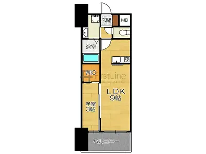 LIFEFIELD二日市駅前(1LDK/8階)の間取り写真