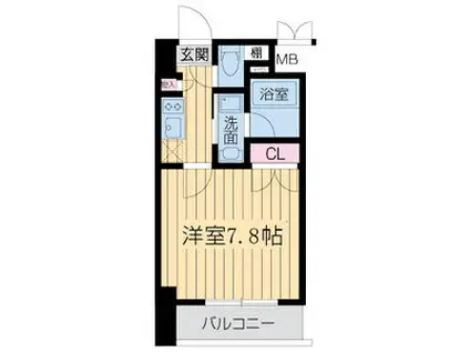 レジデンス金山スクエア(1K/2階)の間取り写真