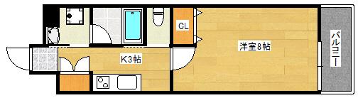 L S東荒神(1K/5階)の間取り写真