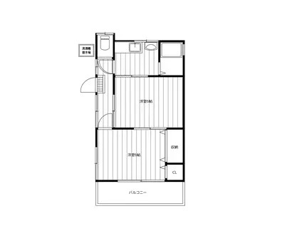KSコーポ(2K/2階)の間取り写真