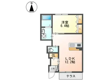 メルヴェーユ(1LDK/1階)の間取り写真