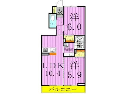 ルシオール イコー(2LDK/1階)の間取り写真