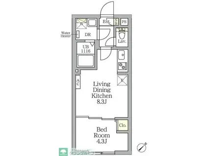 AGLAIA 新宿横寺町(1LDK/2階)の間取り写真