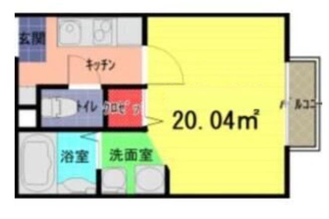 ハイドパーク上尾(1K/1階)の間取り写真